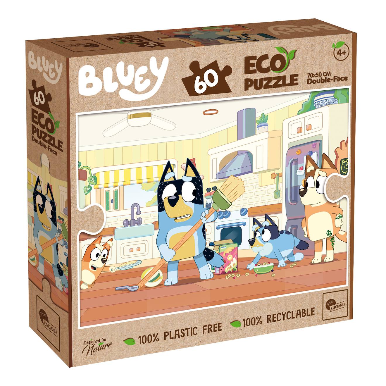 Eco-puzzle 60 pcs double face bluey multicolore