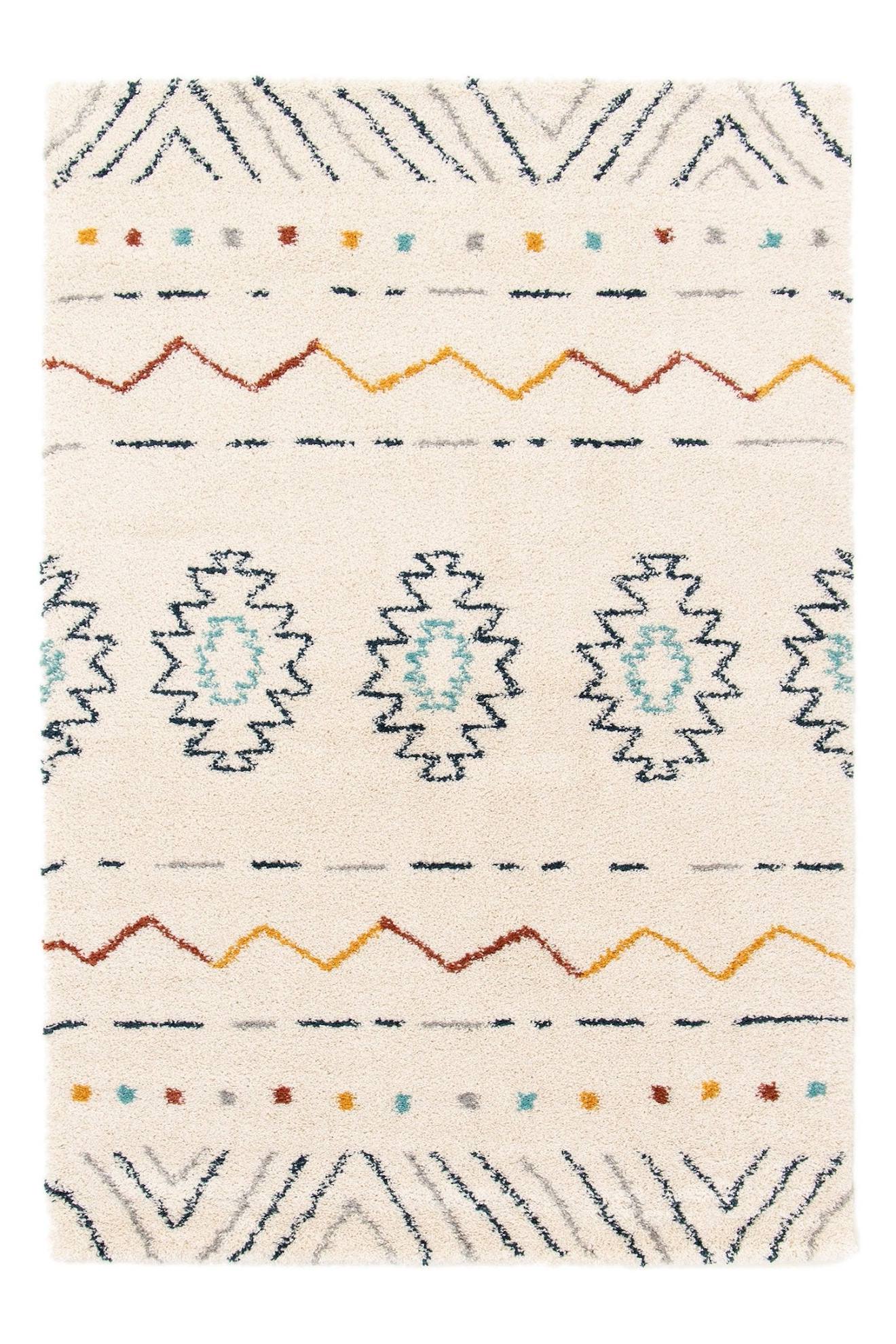 Tapis Shaggy Style Ethnique Doux Et Volumineux Totem Beige