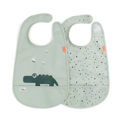 Puériculture-Bavoir avec velcro 2 pièces - croco