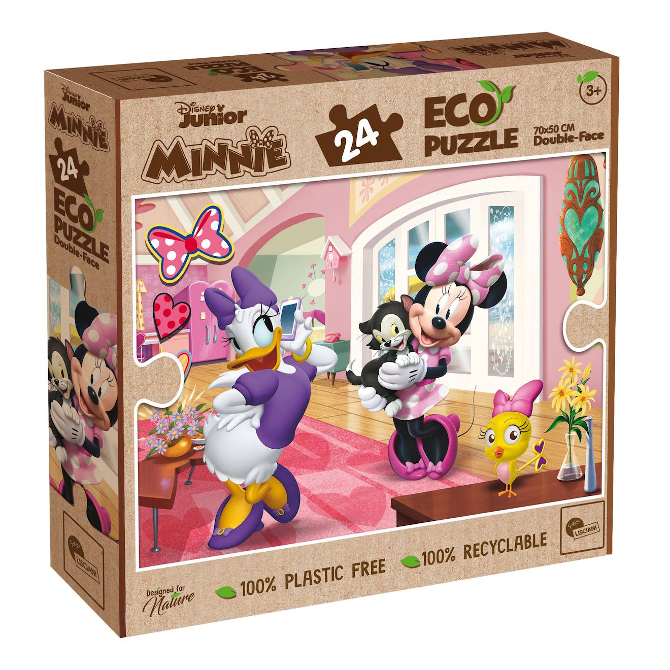 Eco-puzzle 24 pcs double face minnie multicolore
