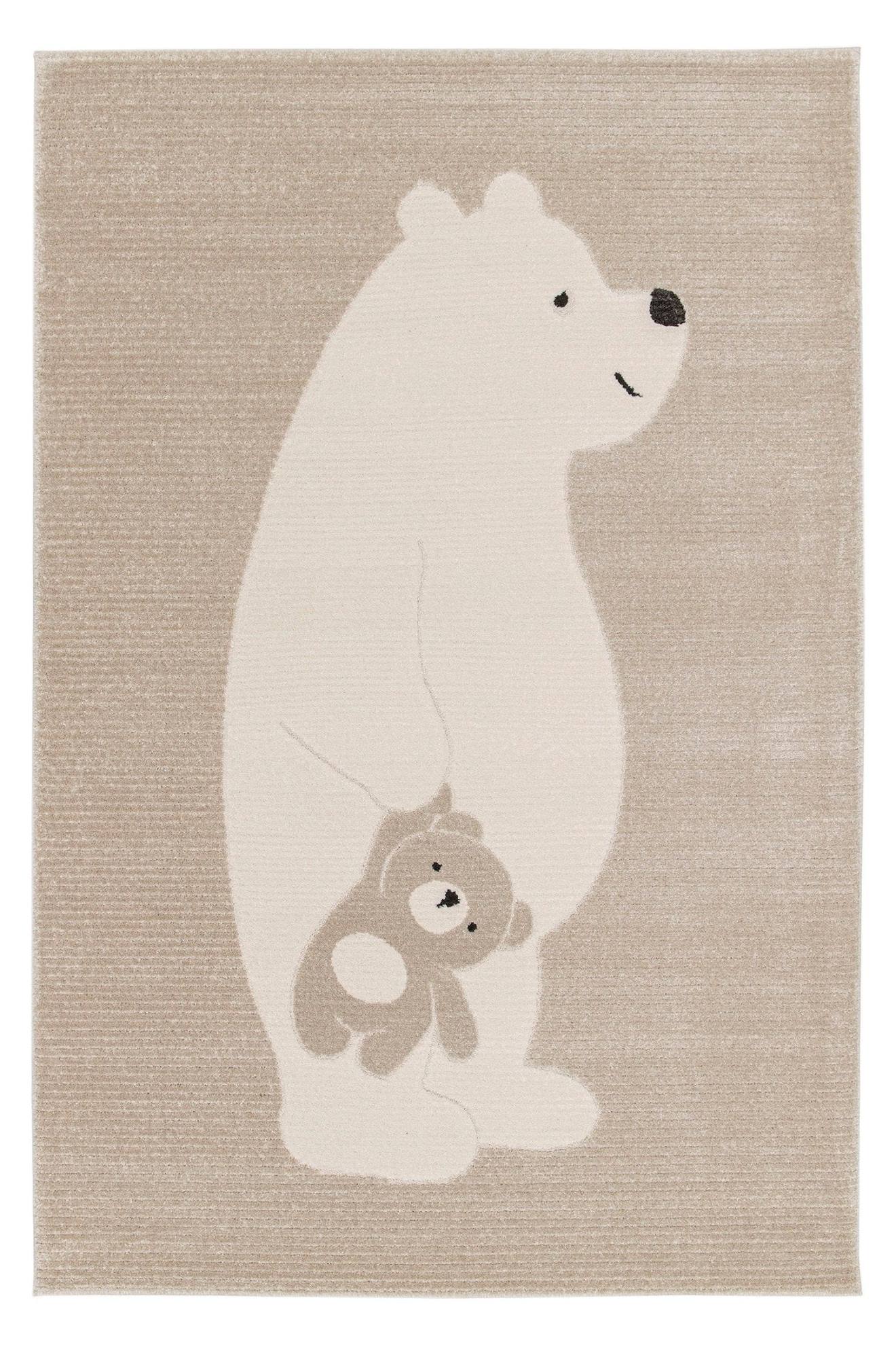 Tapis Enfant Ours Doux Effet Sculpté Cuddle Beige