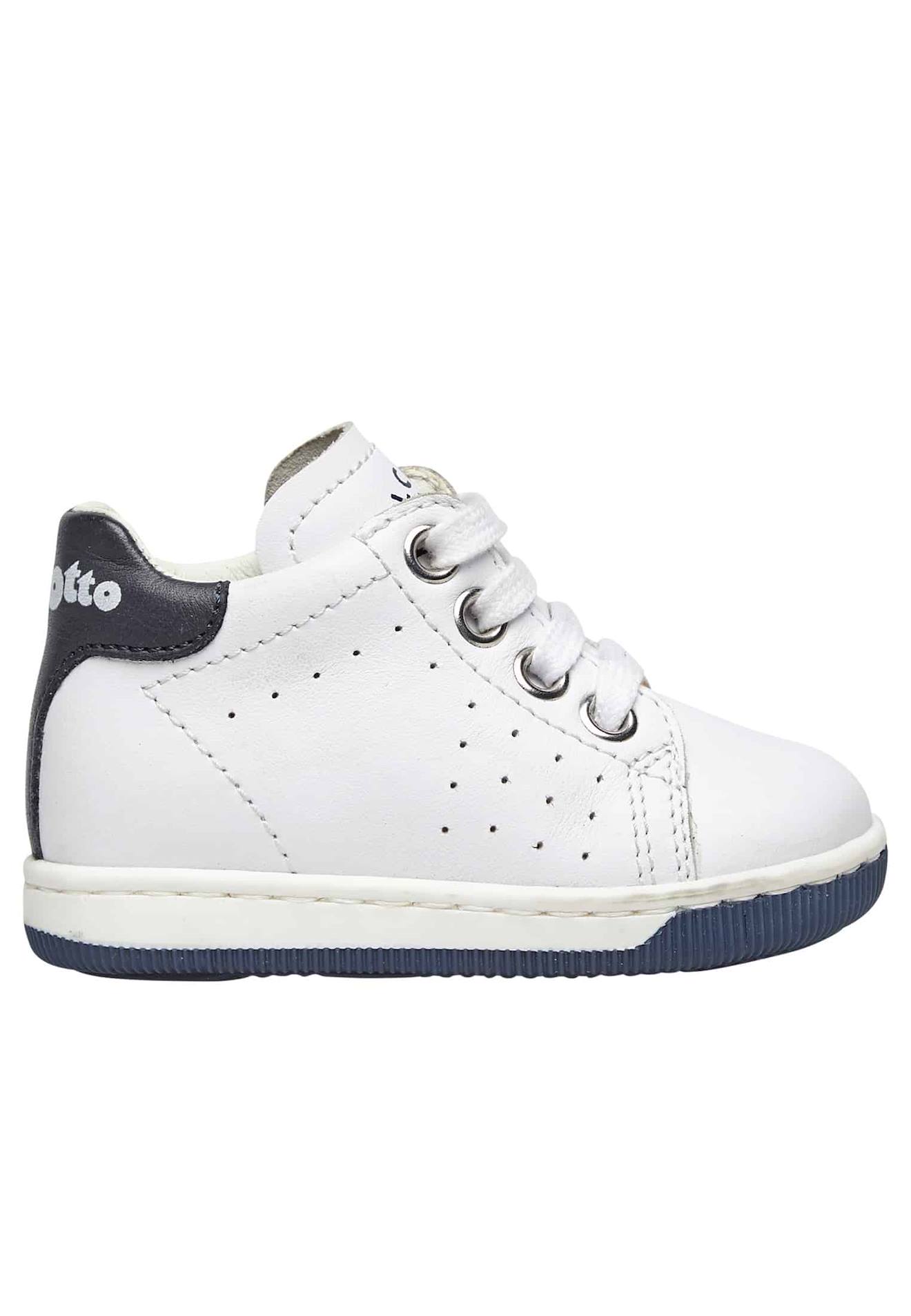 Baskets Lacées En Nappa Bicolore Adam Blanc