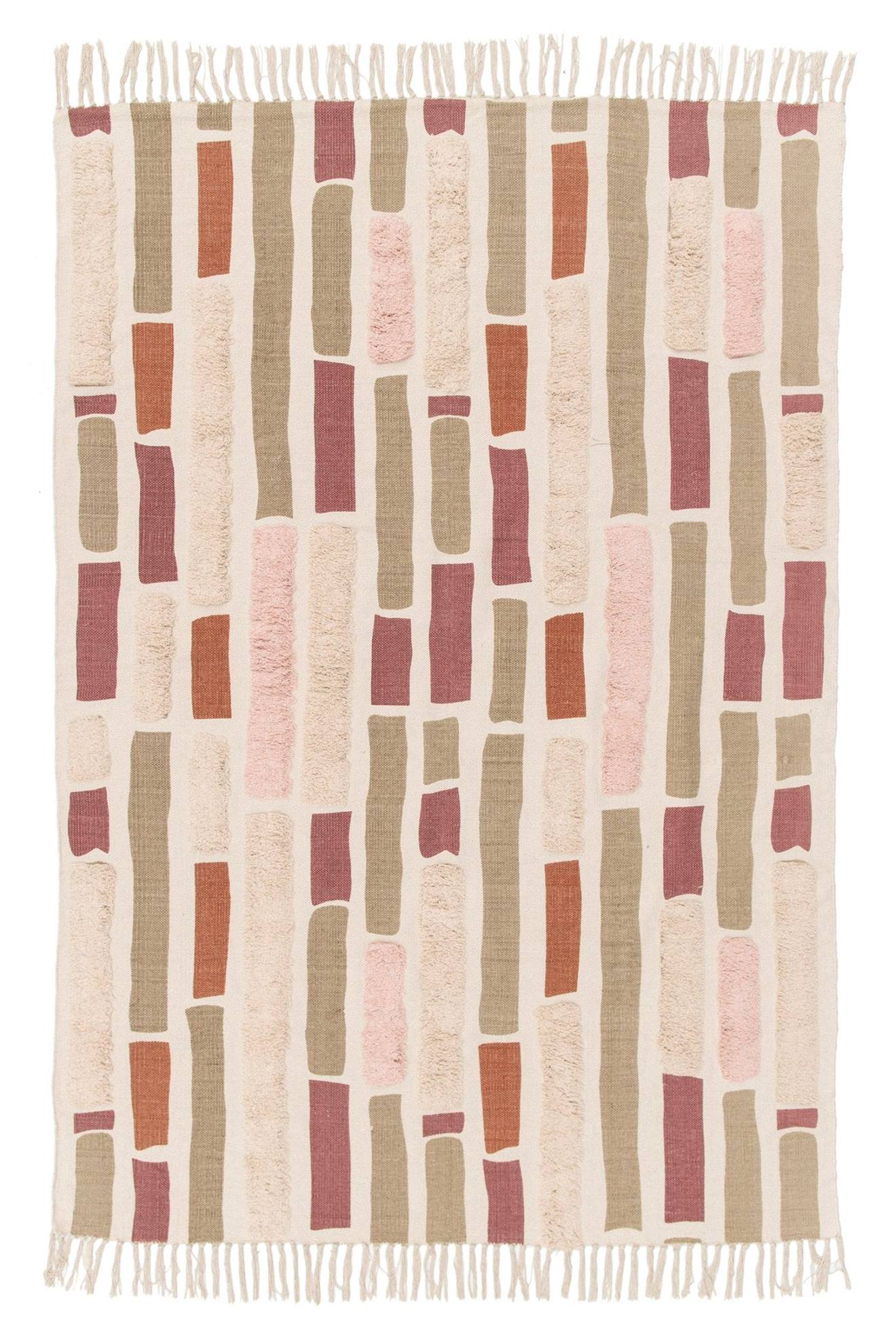 Tapis Enfant Tufté En Coton Lavable À La Machine Anouk Rose