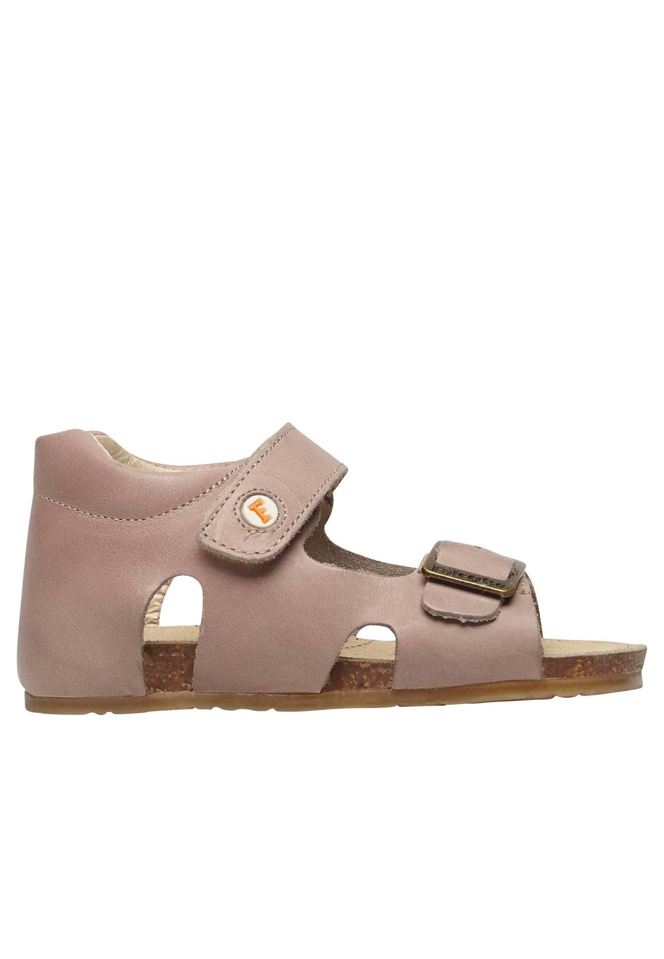 Sandales En Cuir Avec Boucle Et Scratch Bea Beige