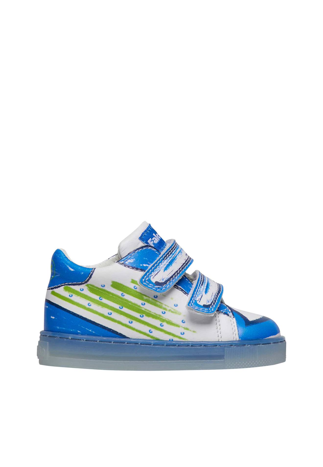 Baskets En Cuir Stomper Vl Blanc-bleu Clair