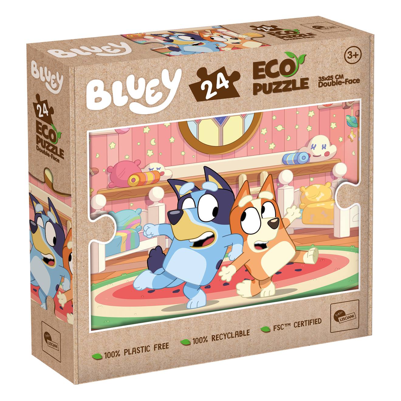 Eco-puzzle 24 Pcs Mini Double Face Bluey Multicolore