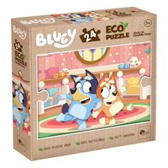 Jouet-Jeux éducatifs-Eco-puzzle 24 pcs mini double face bluey