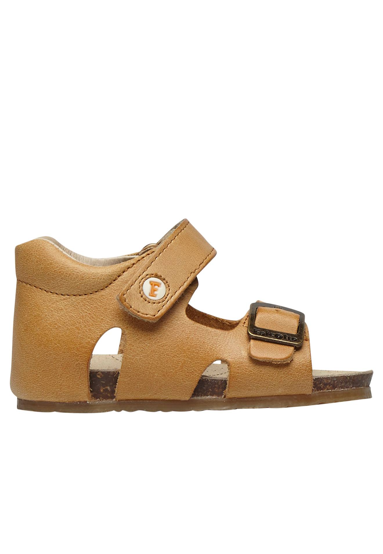 Sandales En Cuir Avec Boucle Et Scratch Bea Orange