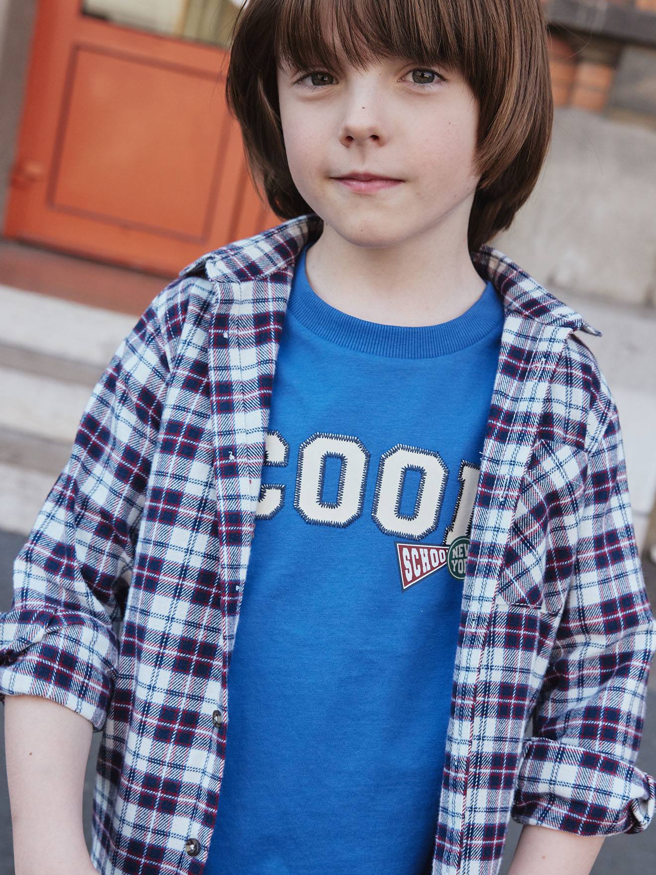 T-shirt garçon imprimé devant bleu