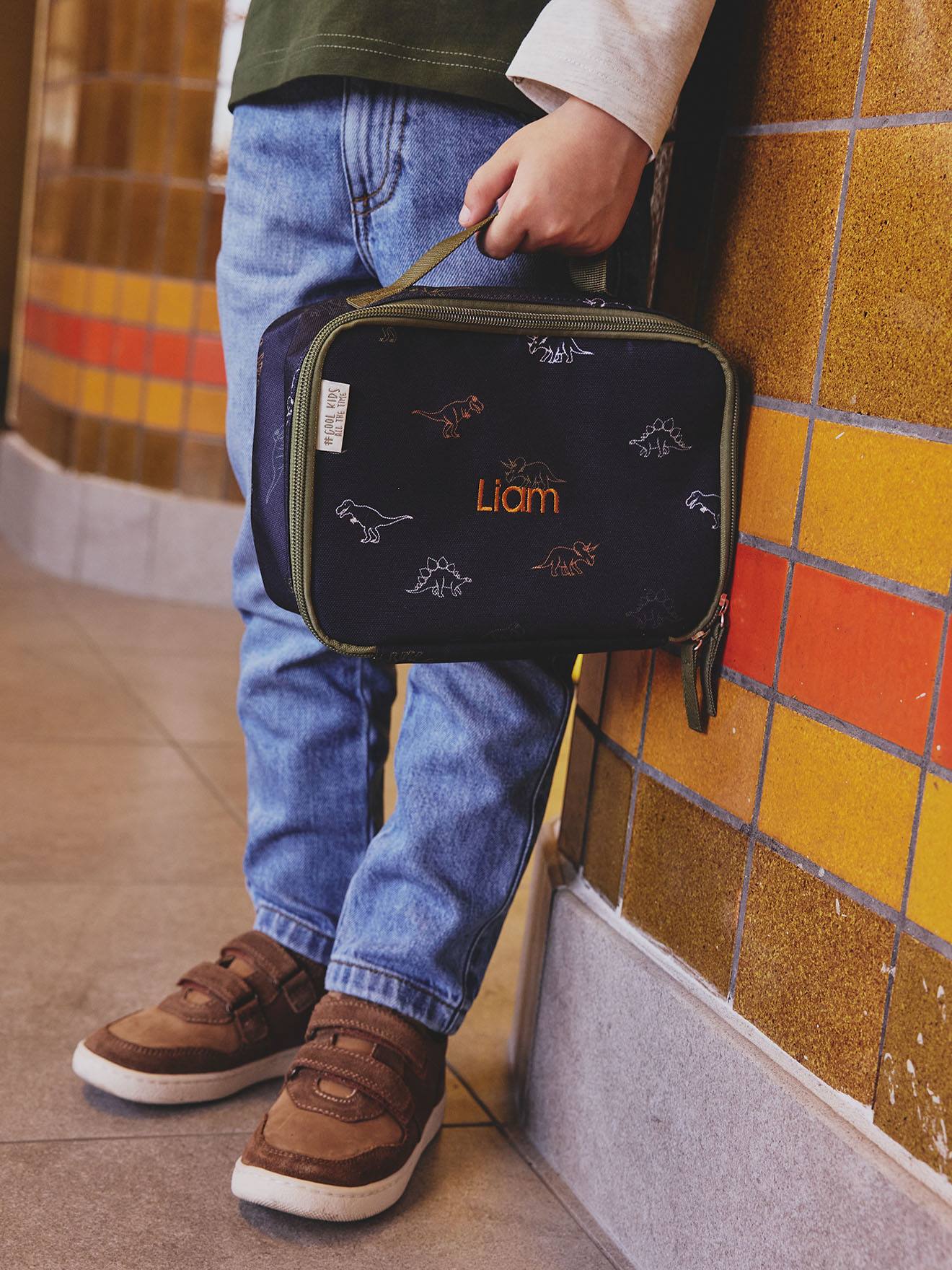 Box à goûter garçon dinosaure personnalisable indigo