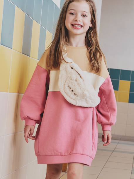 Fille-Robe molleton colorblock fille