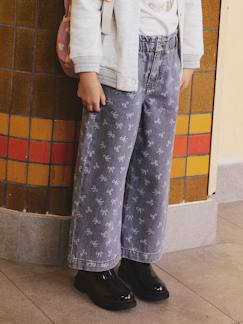-Pantalon fille large motifs fantaisie 