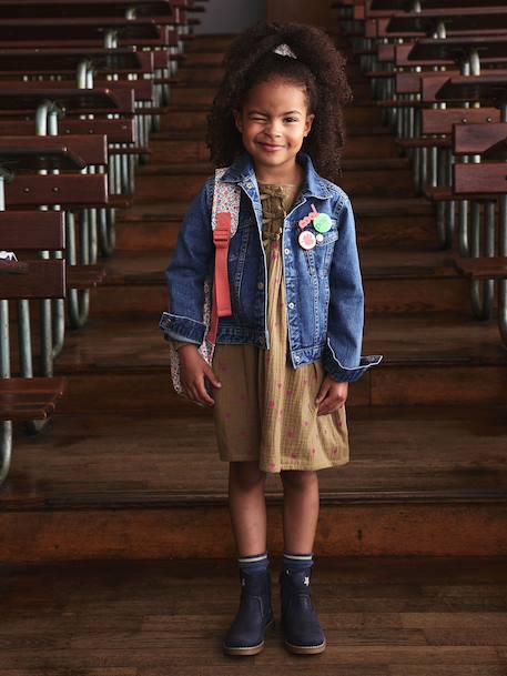 Veste jean fille bleu clair+bleu moyen 13 - vertbaudet enfant 