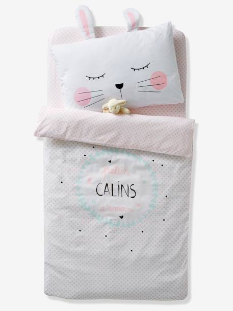 Housse De Couette Bebe Calins D Amour Oeko Tex Blanc Vertbaudet