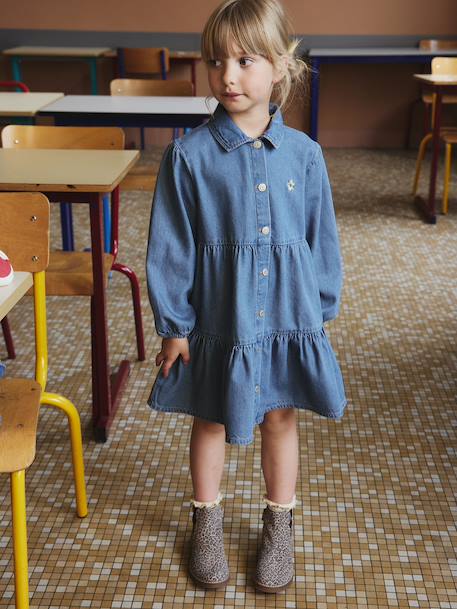 Robe en denim léger fille  - vertbaudet enfant
