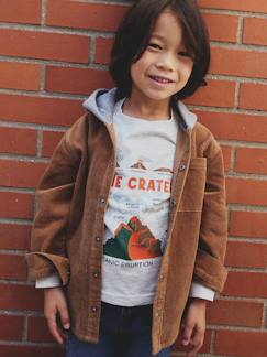 -Chemise en velours garçon capuche molleton