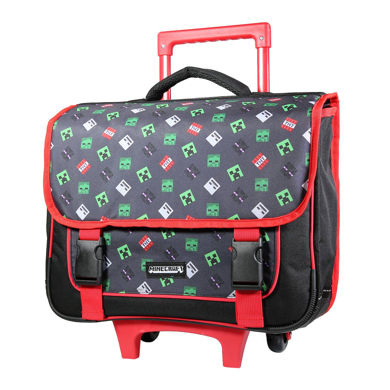 Cartable scolaire à roulettes primaire minecraft noir Bagtrotter