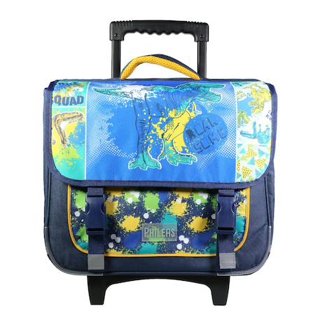 Cartable scolaire à roulettes phileas dinosaure  - vertbaudet enfant