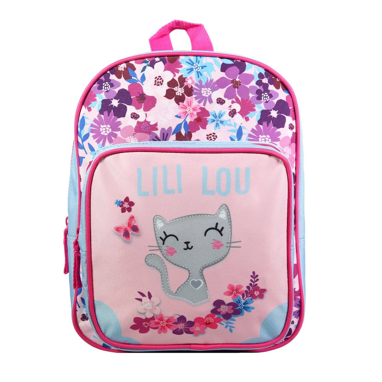 Sac À Dos Avec Poche Maternelle Lili Lou Rose