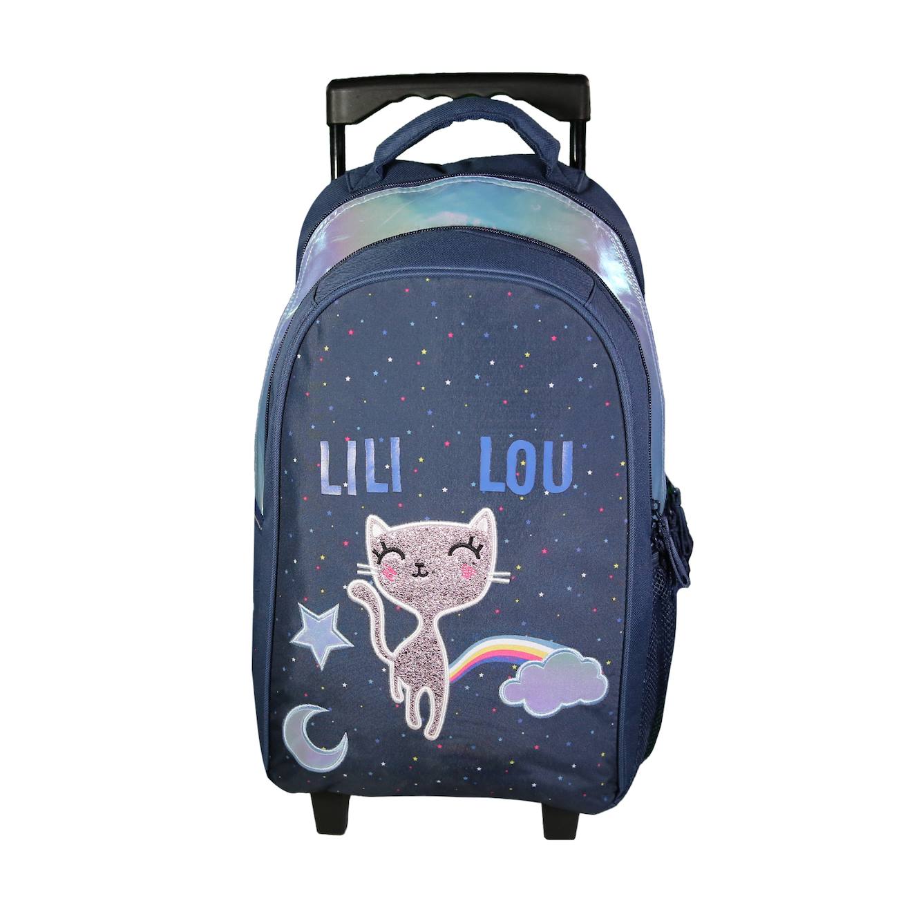 Sac À Dos À Roulettes Primaire Lili Lou Bleu Bleu