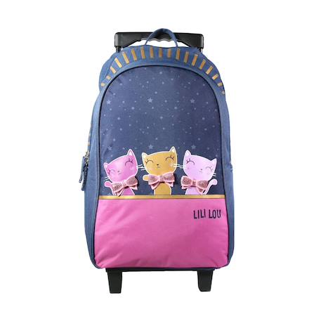 Fille-Accessoires-Sac à dos scolaire à roulettes lili lou 3 chats