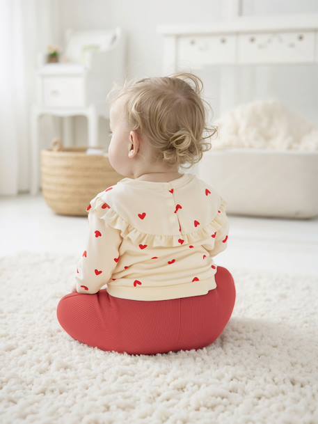 Ensemble bébé fille sweat à volant + legging écru+rose 10 - vertbaudet enfant 