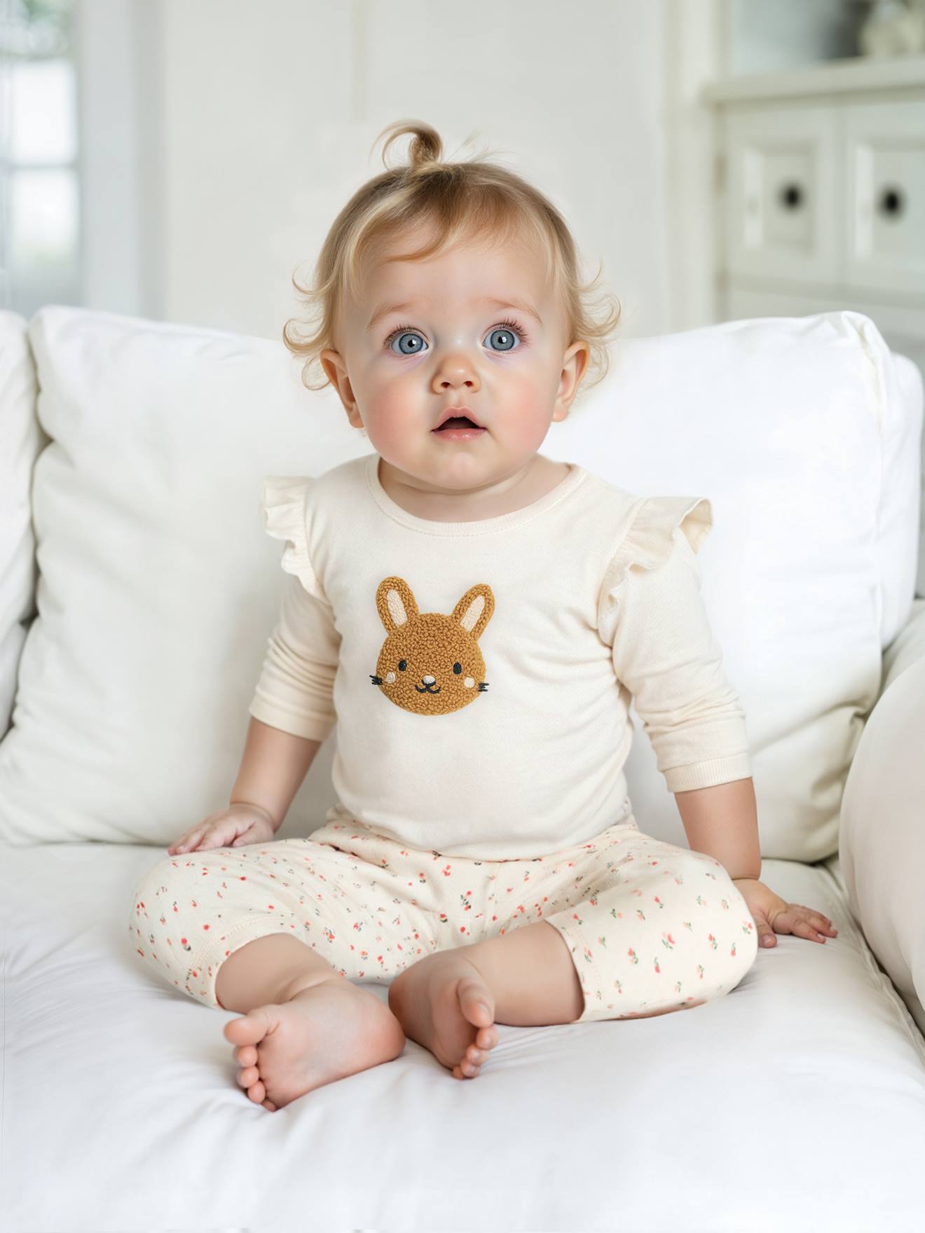 Ensemble bébé sweat et pantalon rose pâle