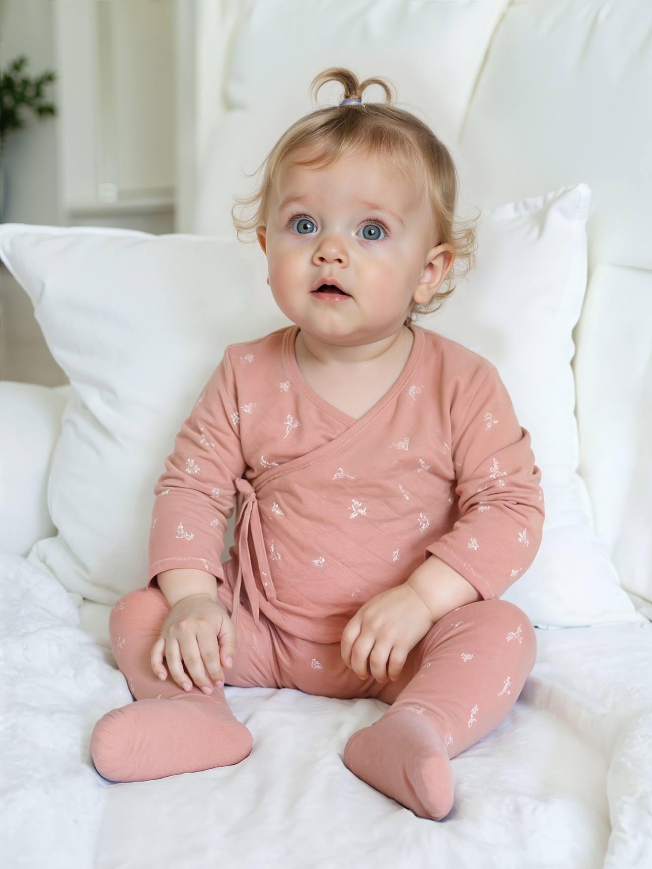 Ensemble naissance fleuri rose 10 €