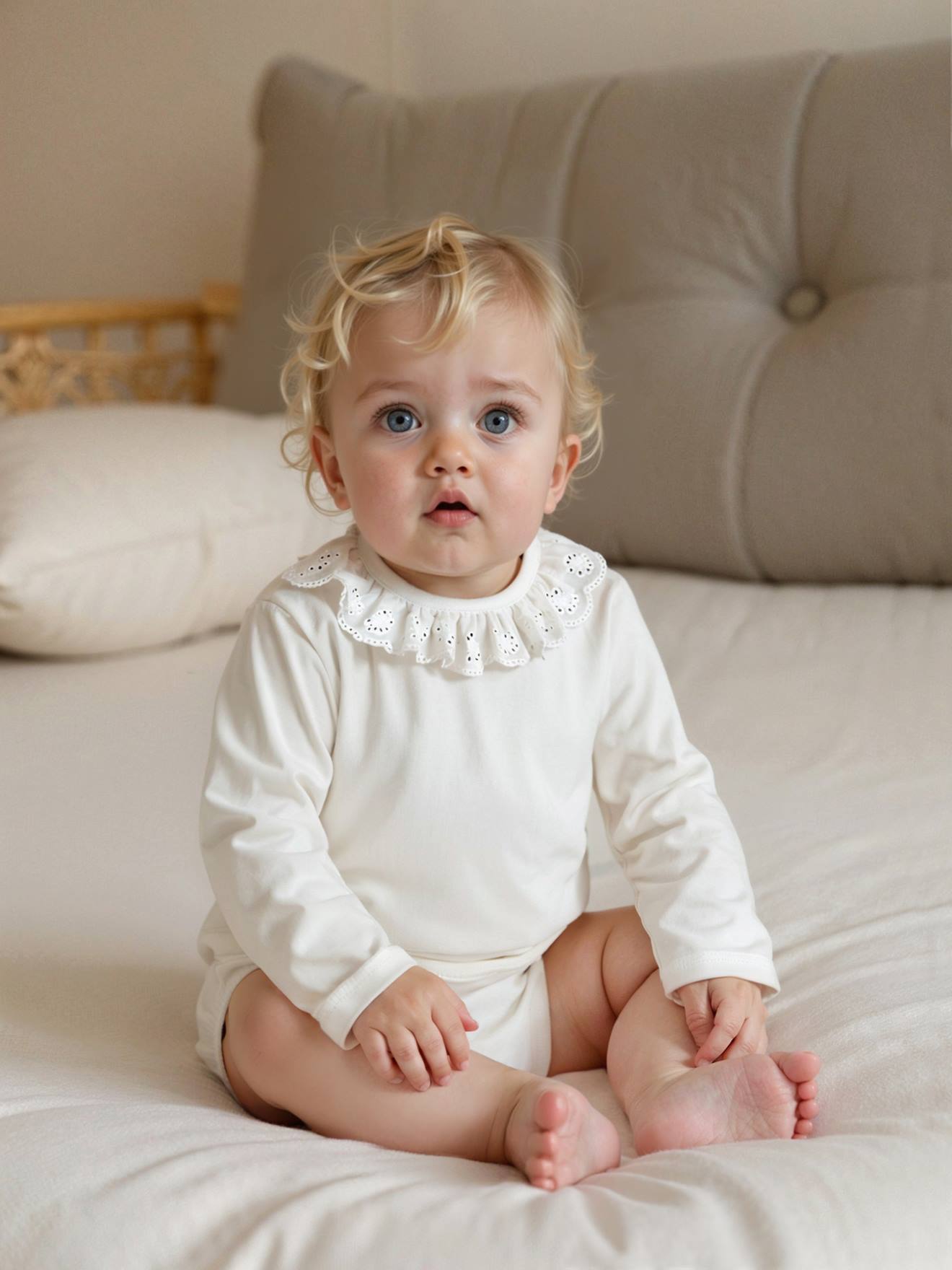 Body bb col en broderie anglaise manches longues cru 10 €