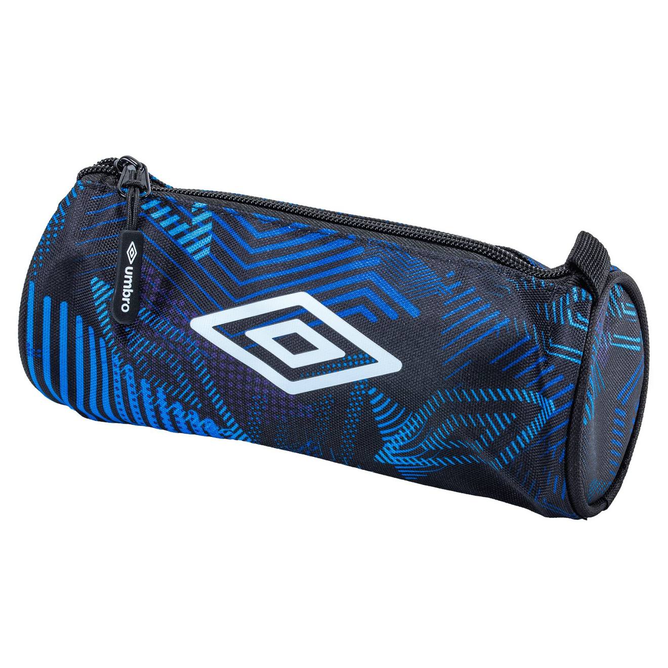 Trousse ronde zippée sport noir/bleu/blanc
