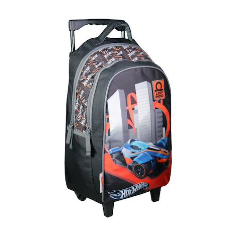 Sac à dos à roulettes primaire hot wheels Noir 2 - vertbaudet enfant 