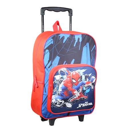 Garçon-Accessoires-Cartable, trousse-Sac à dos à roulettes primaire spiderman