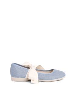 Chaussures-Babies  en lin avec ruban écru