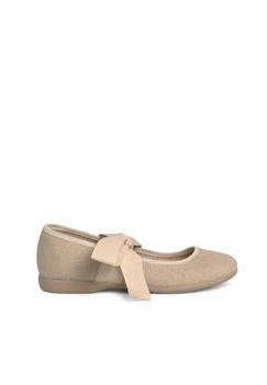 Chaussures-Chaussures fille 23-38-Babies  en lin avec ruban écru