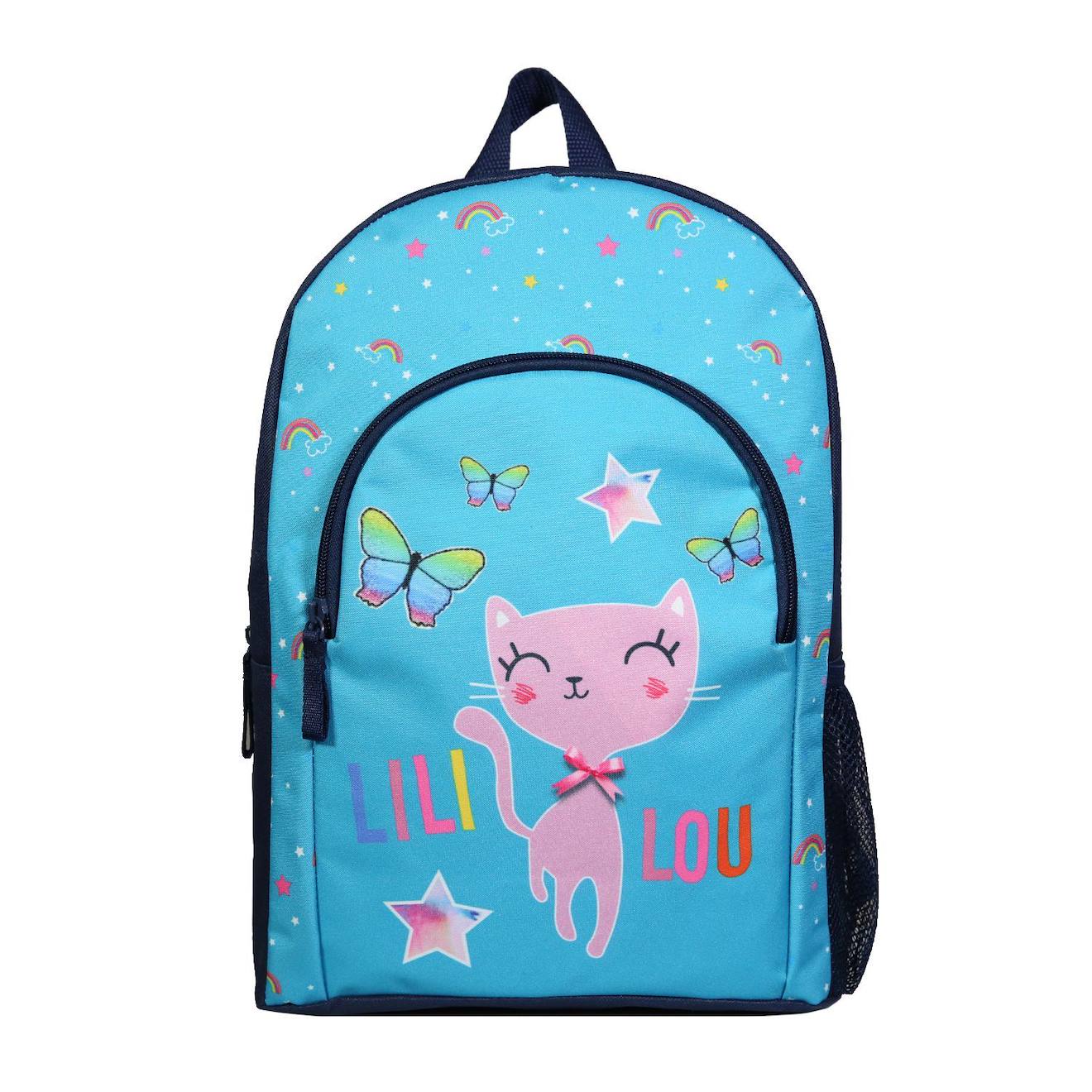 Sac Dos Avec Poche Lili Lou Chat Bleu 20 €