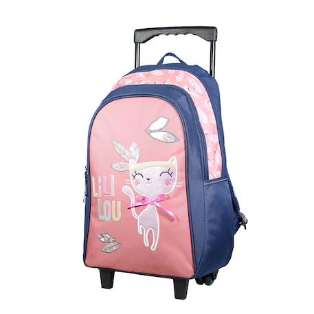 Fille-Accessoires-Sac à dos à roulettes lili lou chat