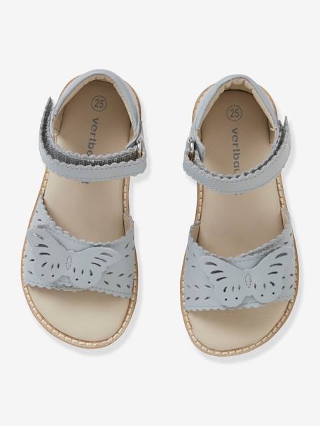 Sandales en cuir fille collection maternelle bleu clair 5 - vertbaudet enfant 
