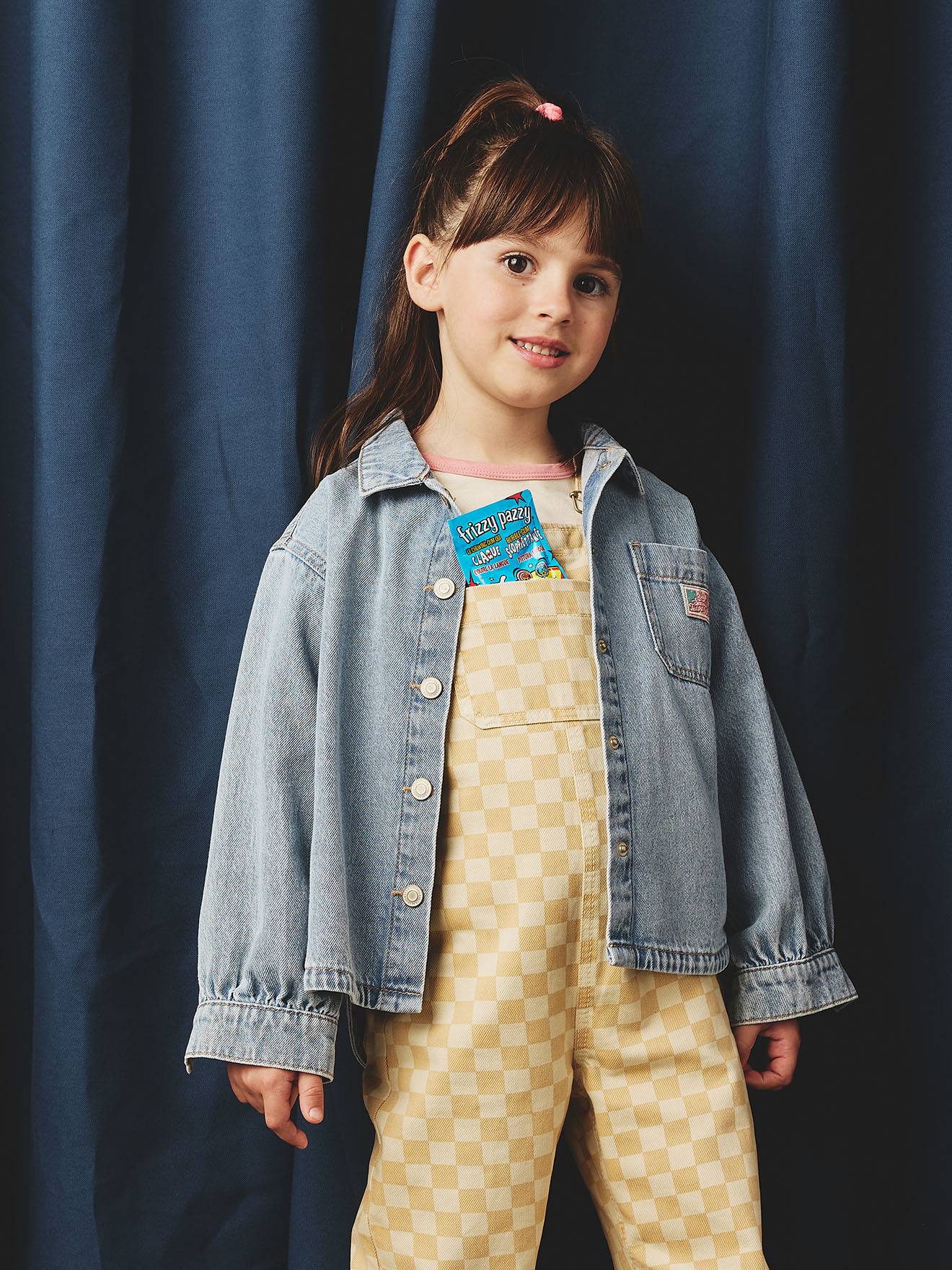 Chemise fille en jean forme loose bleu clair