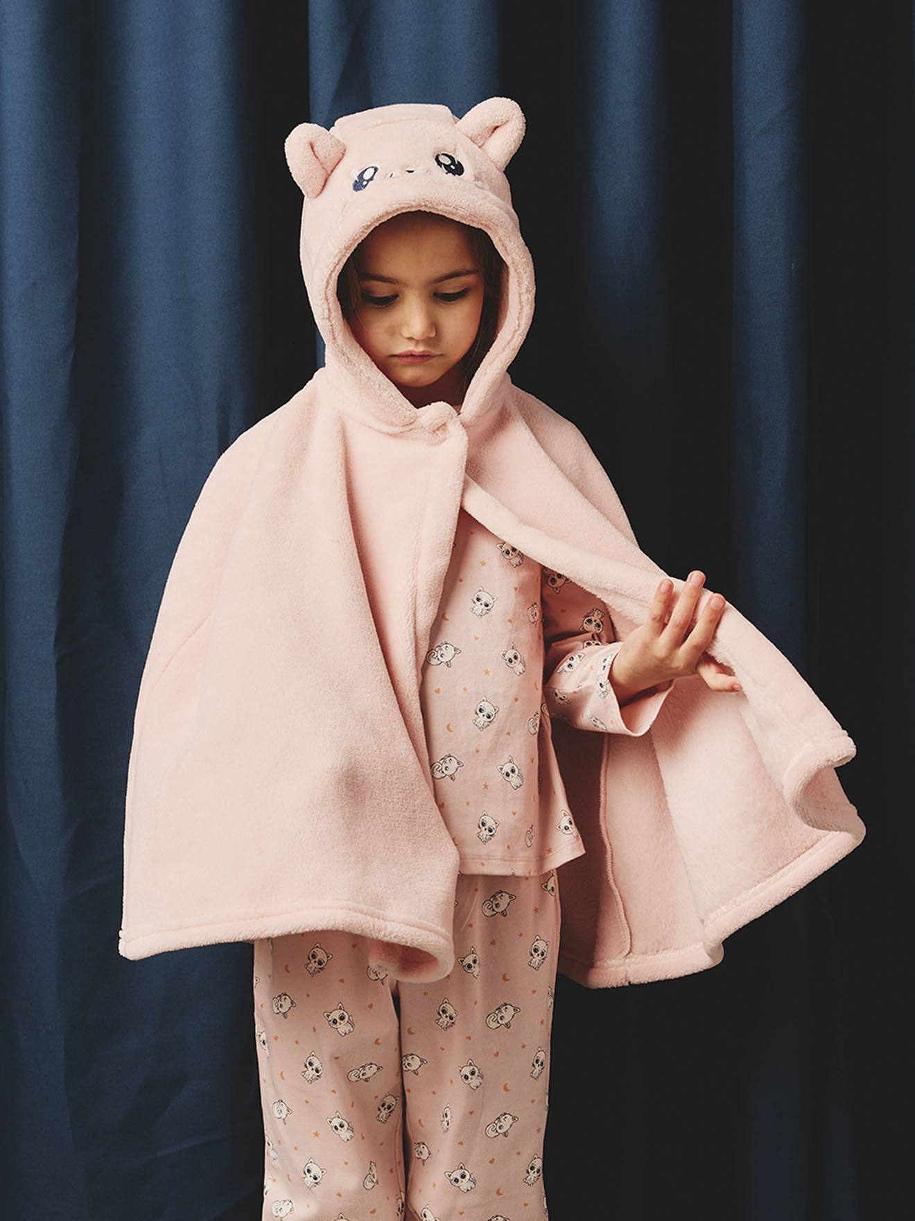 Pyjama déguisement fille Chat rose pâle