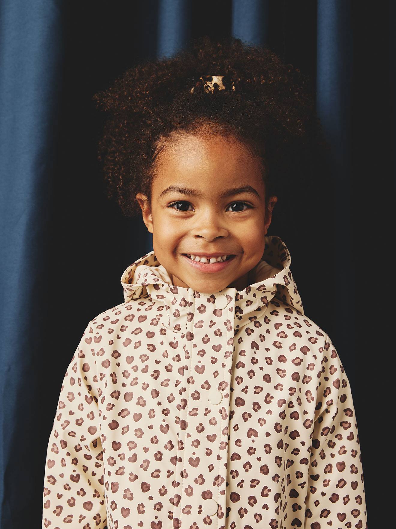 Ciré fille à capuche imprimé vanille