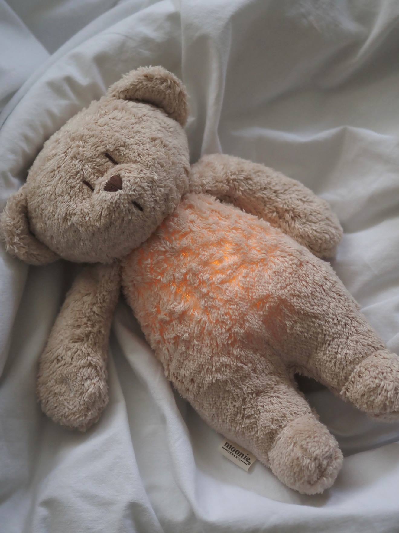 Ourson nature bio 2.0 avec sons & lumières sable - Moonie