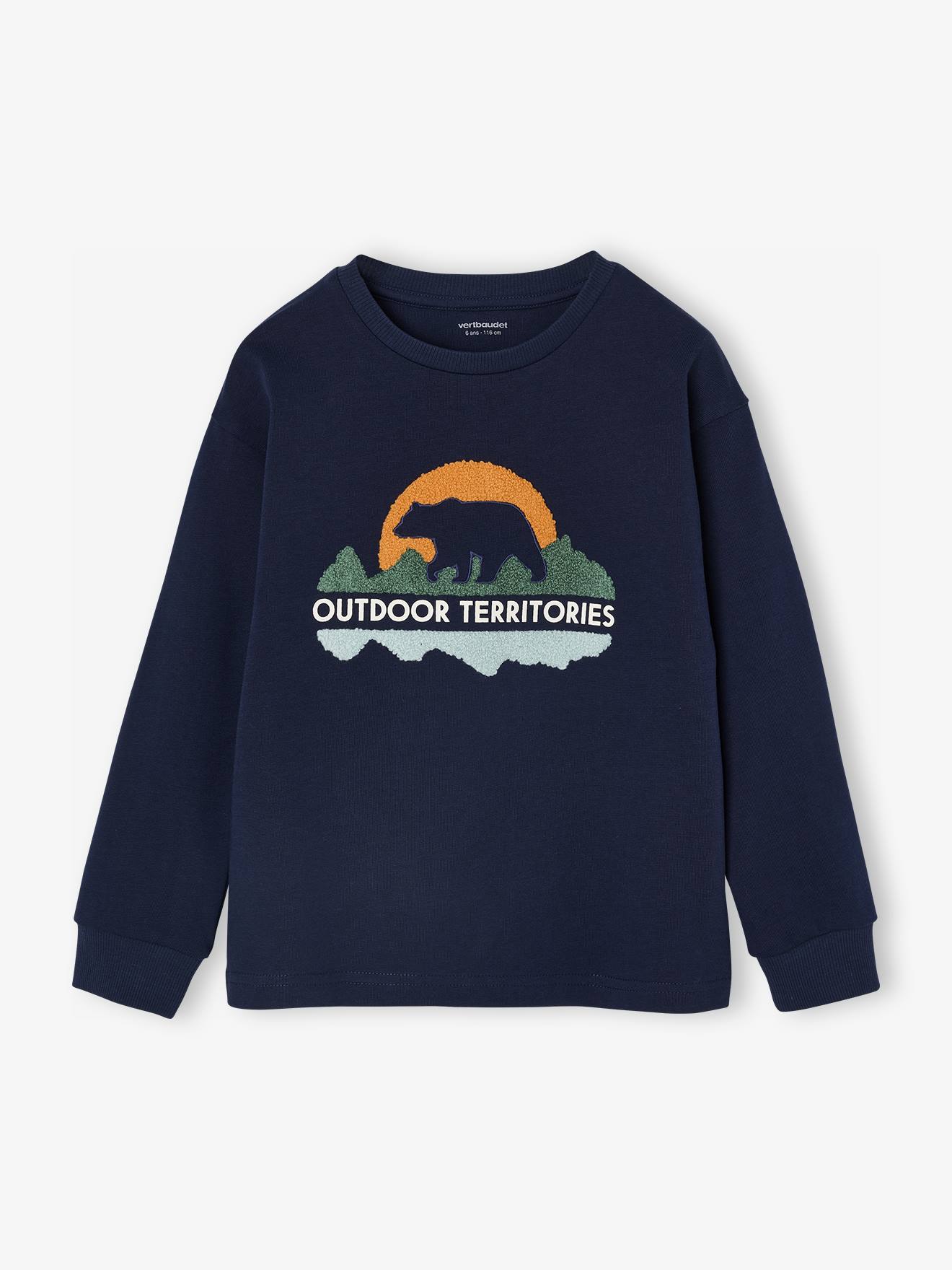 T-shirt motif en bouclettes garçon marine