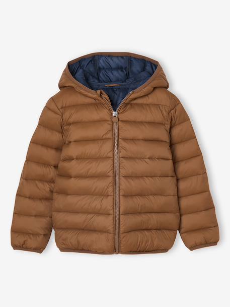 Doudoune garçon légère à capuche bleu moyen+marine+noir+noisette+noix de pécan+olive+rouge+vert émeraude 12 - vertbaudet enfant 