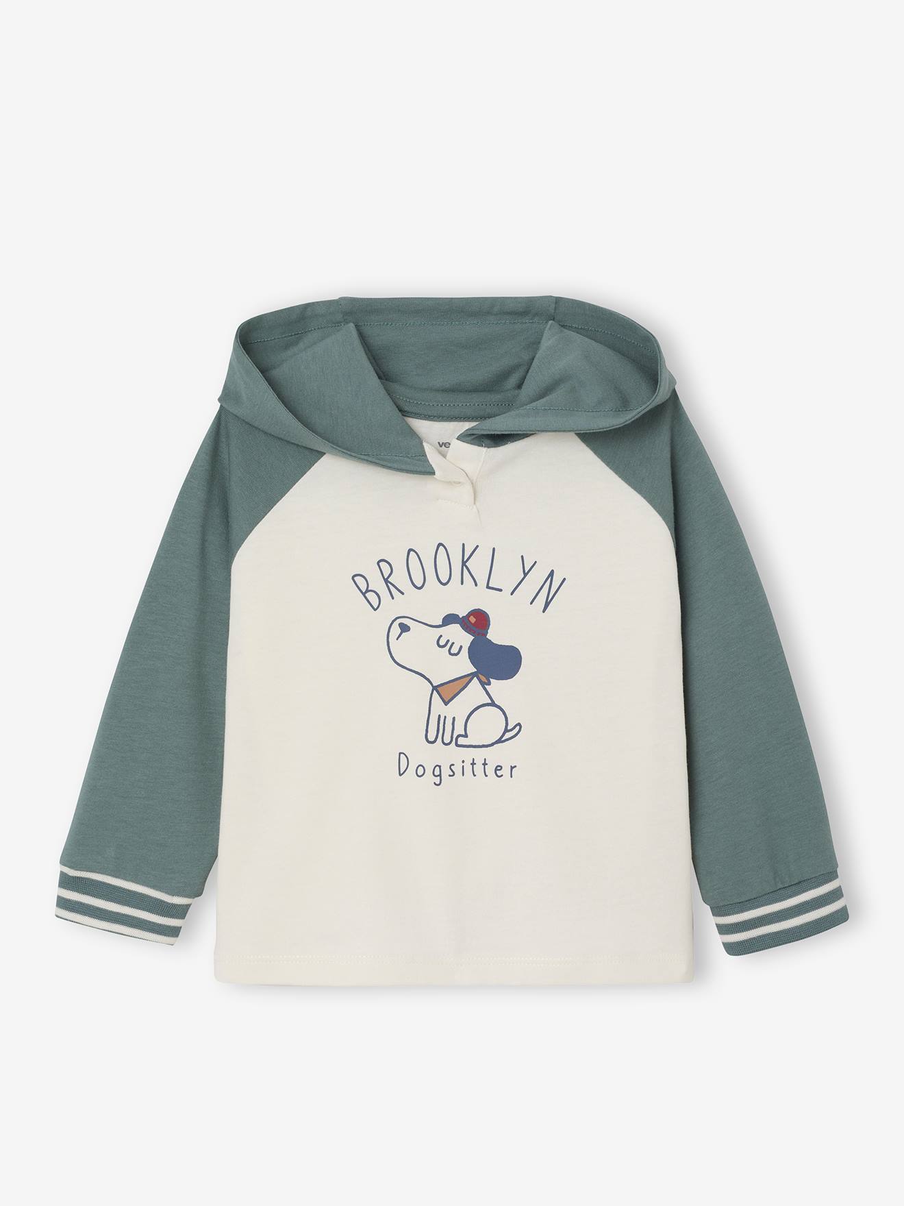 T-shirt à capuche bébé vert