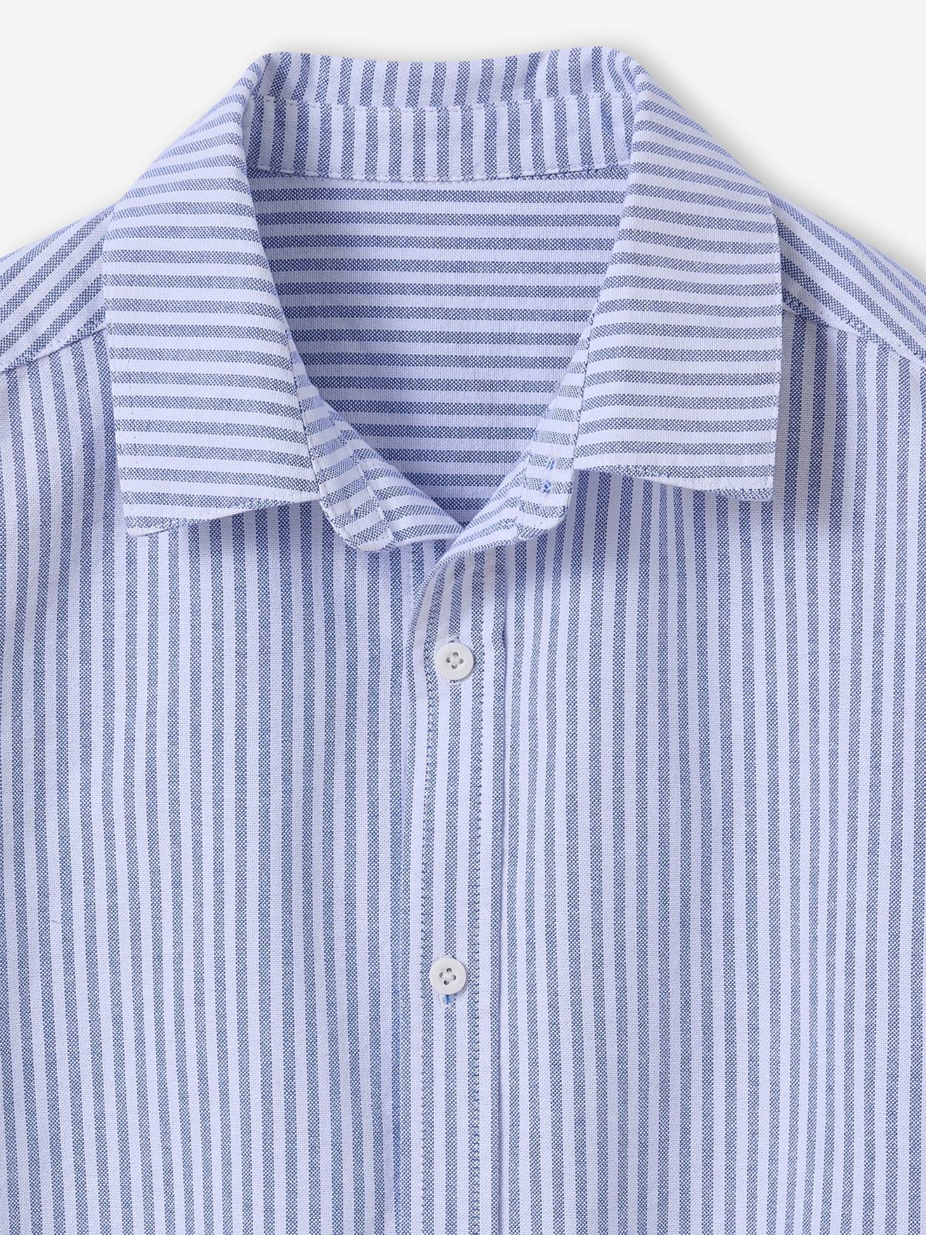 Chemise Garçon Van Heusen - Manches Longues Rayure Grise, Taille S (8 Ans), Très Bon état