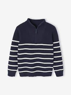 -Pull garçon camionneur rayé manches longues