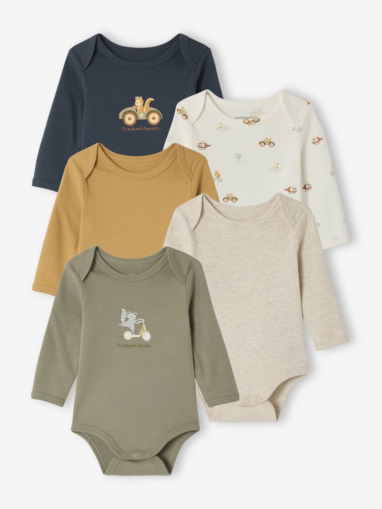 Lot de 5 bodies naissance avec ouverture amricaine kaki 22 €