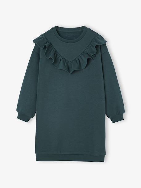 Fille-Robe en molleton à volant fille