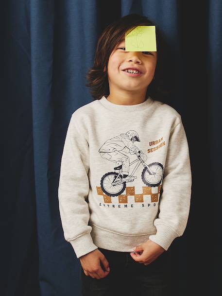 Garçon-Sweat garçon col rond motif placé 
