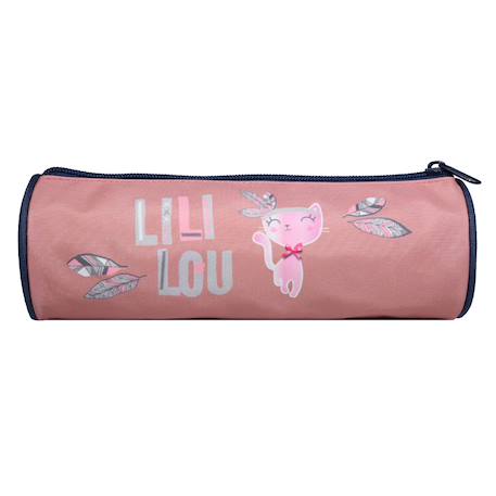 Trousse scolaire ronde lili lou  plumes  - vertbaudet enfant